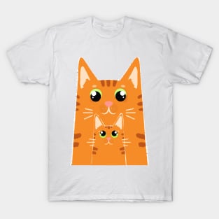 Ginger Family Daddy Cat and baby cat T-Shirt